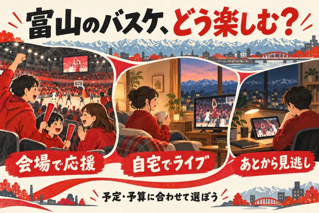会場で応援する家族、自宅でライブを楽しむ人、帰宅後に見逃し配信を観る人の3つの観戦スタイル